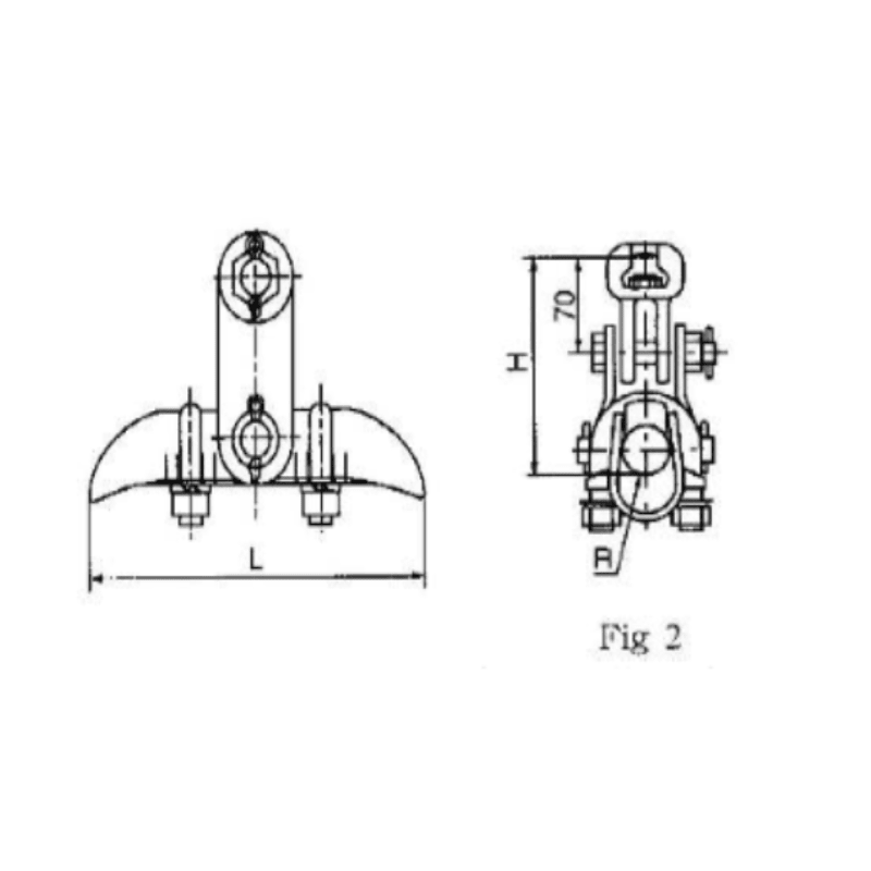 GRAPAS DE SUSPENSION HIERRO MALEABLE (TIPO BARQUITO) MODELO XGU-5A Ø23.0-33.0MM 60KN ARAGCU HE2