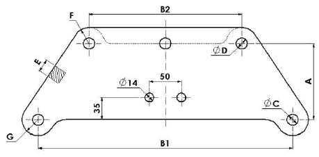YUGOS TRAPEZOIDALES Ø:18MM L:120X450MM MODELO YVD-16 / 450-200 ARAGCU AT2