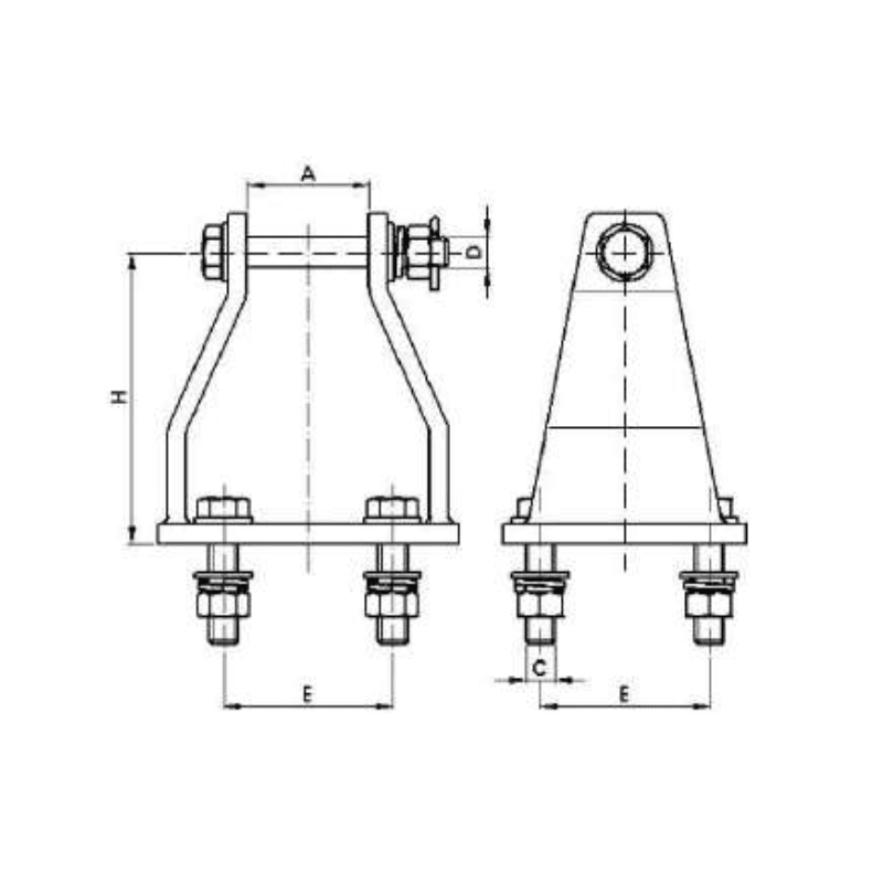 SOPORTES DE APOYO H:140MM MODELO SBR-150/90/90 ARAGCU AT2