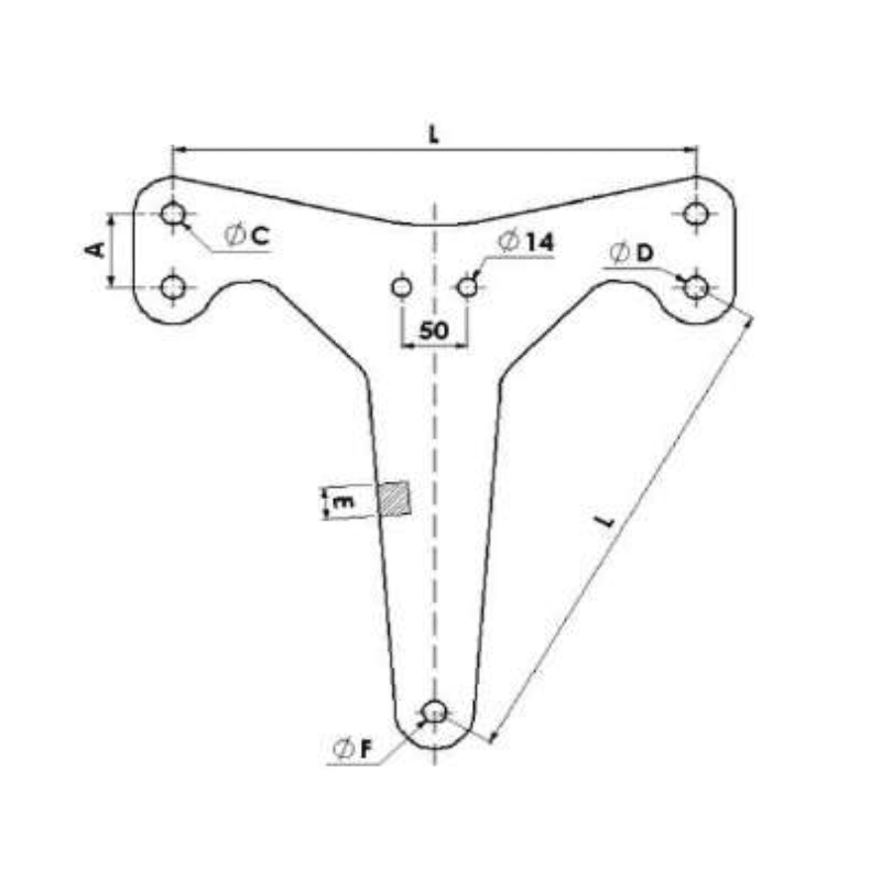 YUGOS DE SUSPENSION TRIPLES Ø:20MM L:17.5X450MM MODELO YTSD-16-21 / 450 ARAGCU AT2