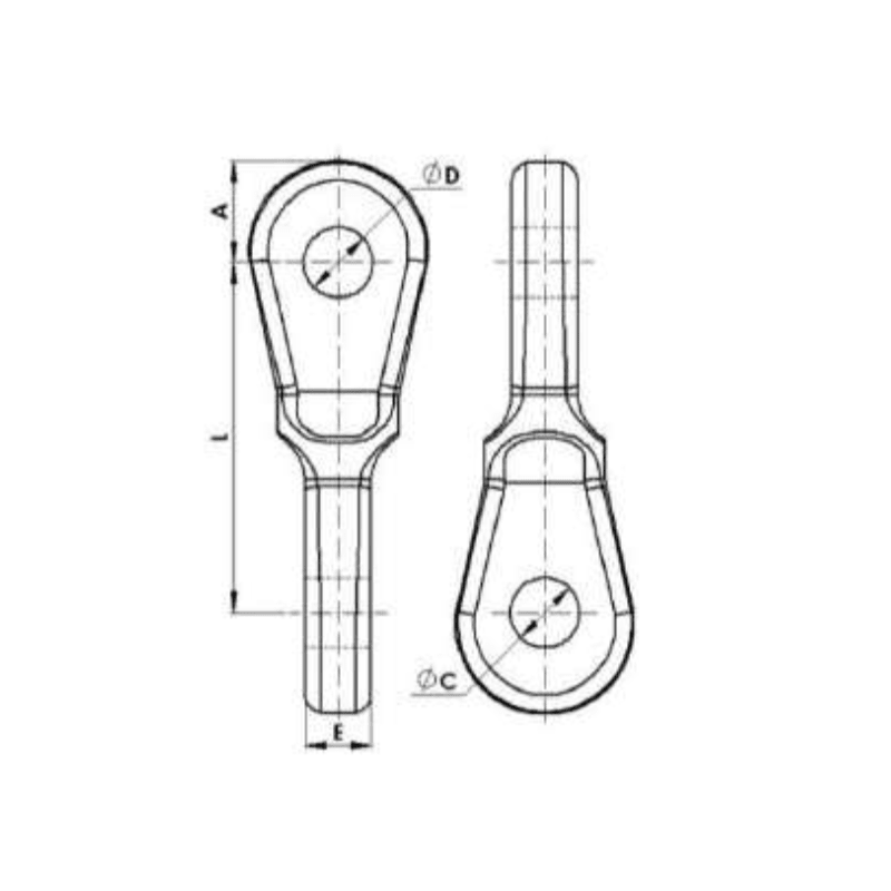 CONECTORES TORCIDO (OJO/OJO REVIRADO) 15KN MODELO LC-150/Ø17,5 ARAGCU AT2