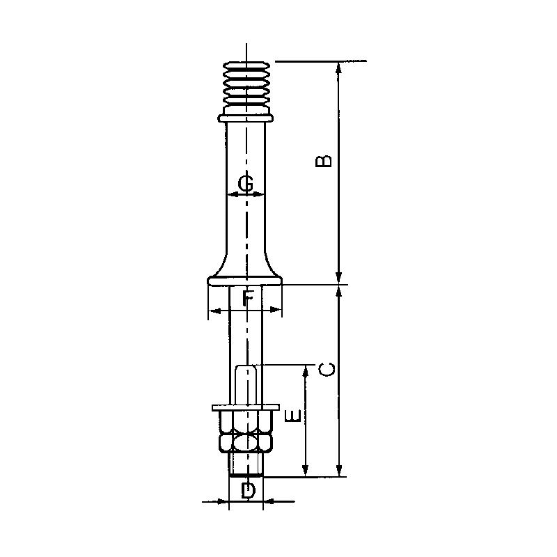 ESPIGAS RECTAS PARA CRUCETA DE ACERO 230X50MM MODELO GJB-29 ARAGCU HE2