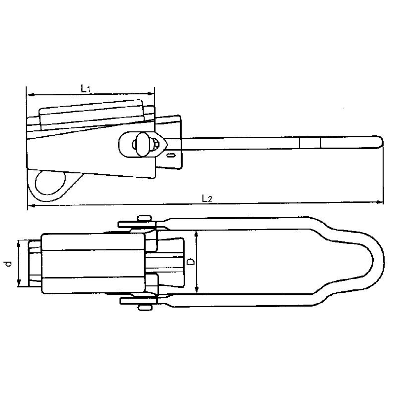 GRAPAS DE EXTREMO MUERTO TIPO CUÑA MODELO TW-95 LJ-95 ARAGCU HE2