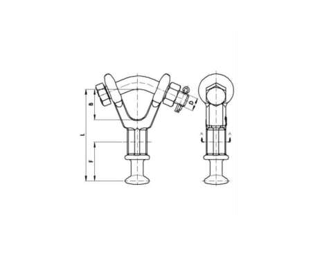 ADAPTADORES HORQUILLA BOLA TIPO “V” 12.5KN MODELO HB-16-P ARAGCU AT2