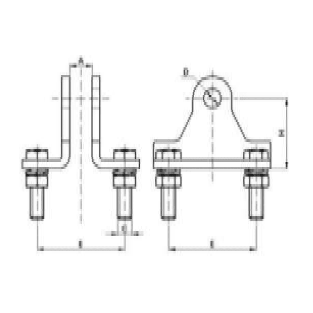 SOPORTES DE APOYO H:665MM MODELO SB-65/90/90 ARAGCU AT2