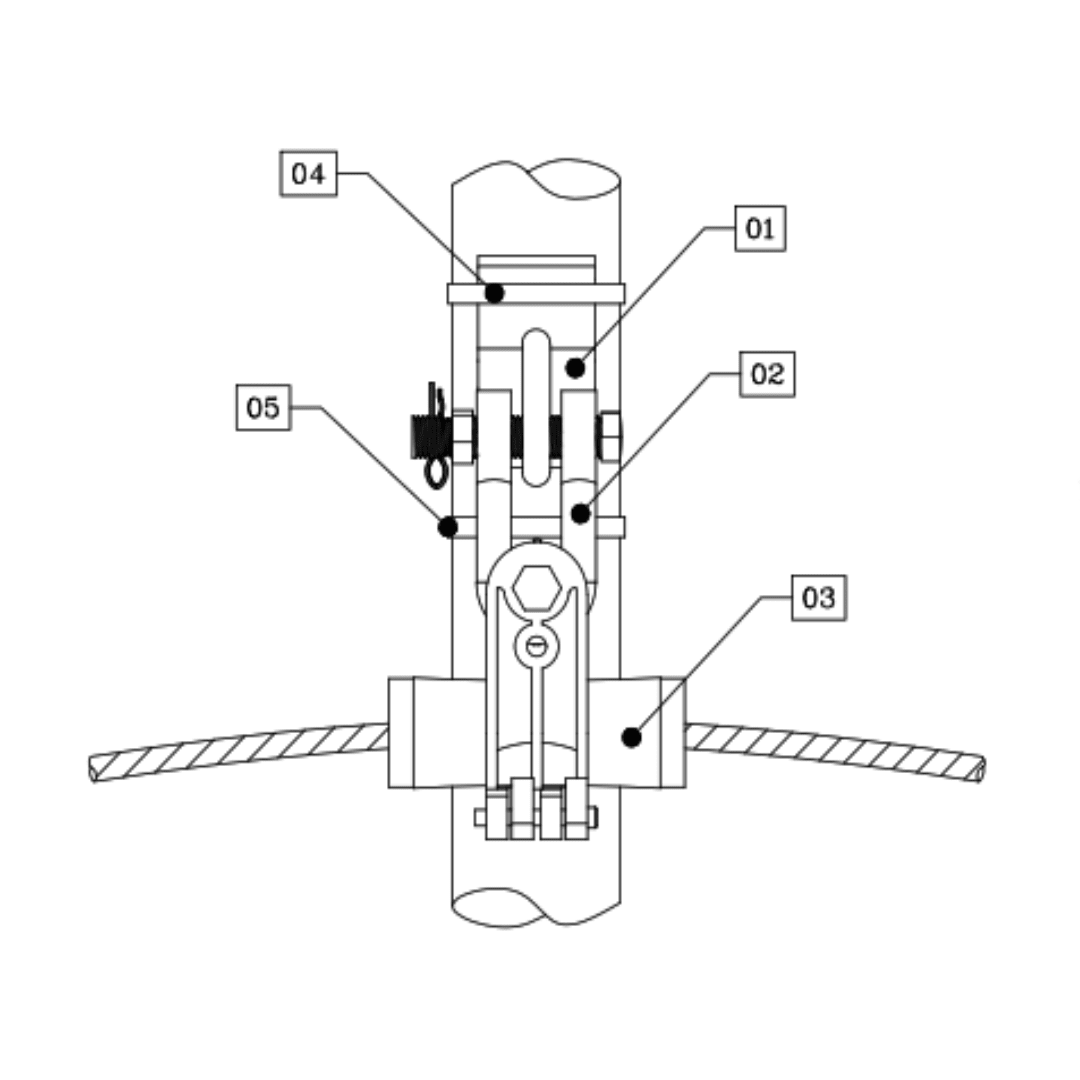 EMSAMBLE DE SUSPENSION PARA CABLE ADSS VANO 200I ARAGCU FO2