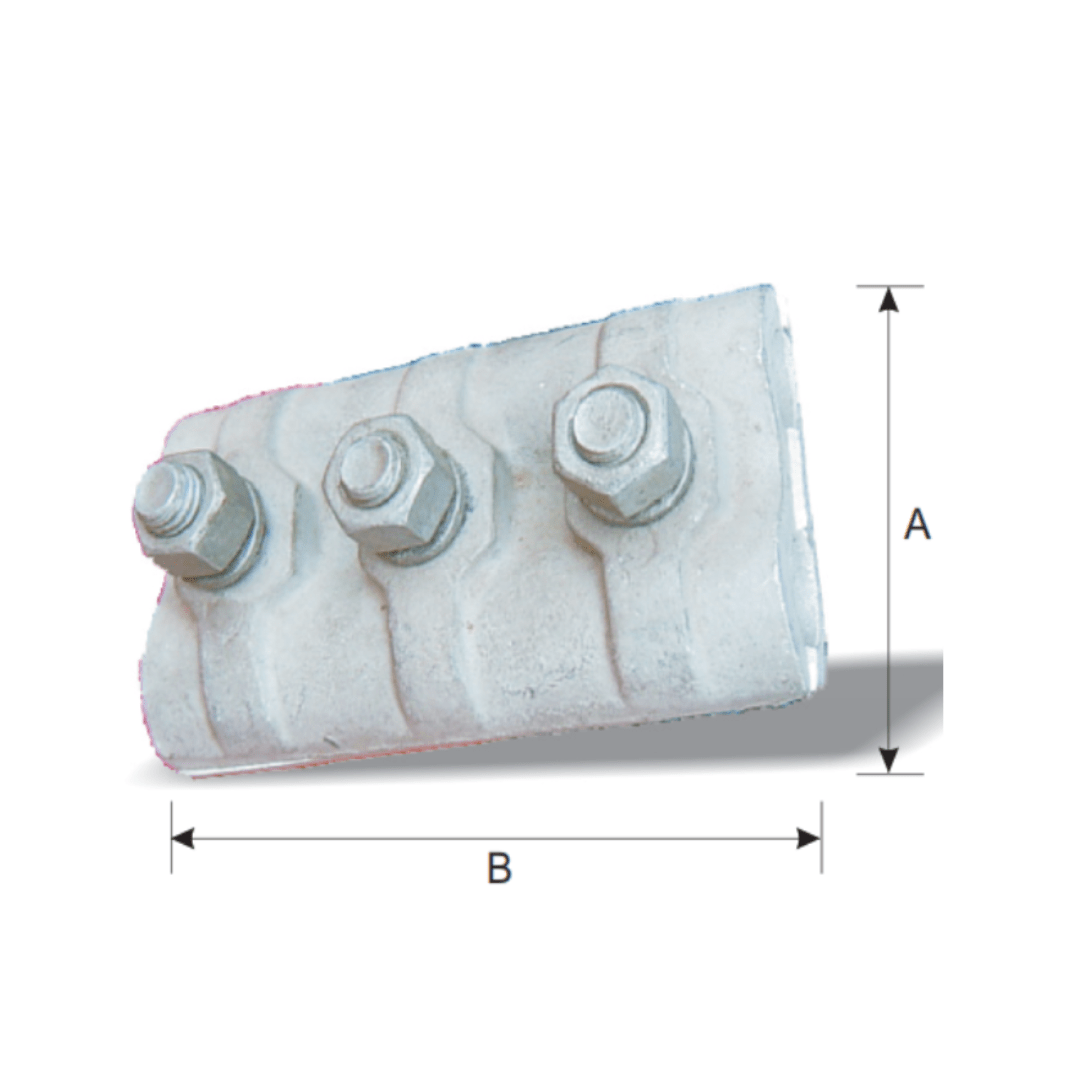 GRAPA PARALELA DE ALUMINIO PARA A.T. 3 PERNOS 120-240MM GALV CALIENTE AP5480100 ARAGCU MT2