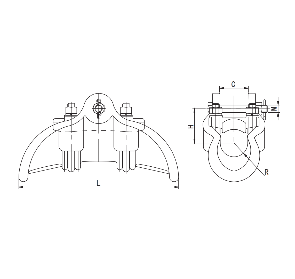 GRAPAS DE SUSPENSION ALUMINIO MODELO CS-51 43.2-54.0MM 70KN ARAGCU HE