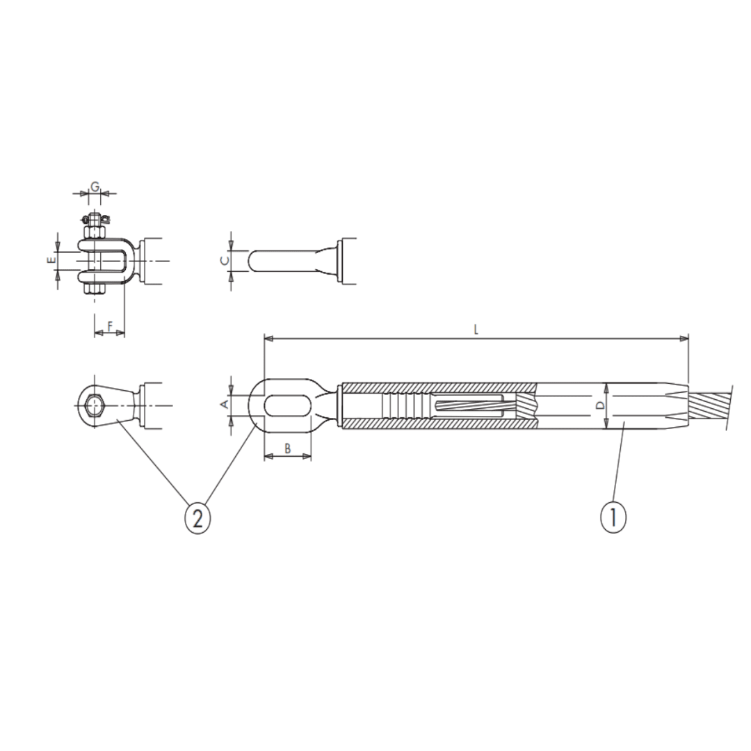 GRAPAS A COMPRENSION HORQUILLA Ø:13.95-118.9MM TIPO CFH-119-AA SERIE E ARAGCU AT1