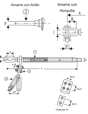 GRAPA DE ANCLAJE TIPO COMPRESION DE ALUMINIO (120MM) 14.6-25MM 71KN AP5480002 ARAGCU MT2