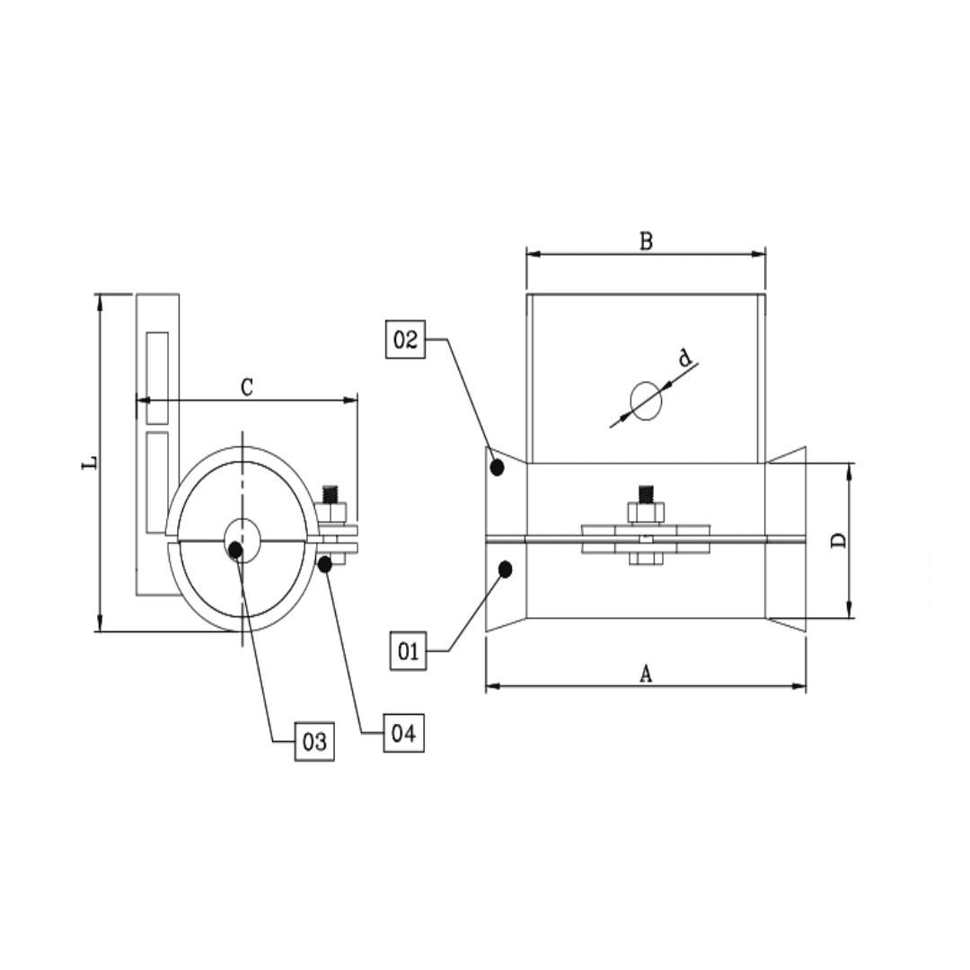 GRAPA PASANTE DE 10 A 12.7MM D2GR0005 ARAGCU FO2