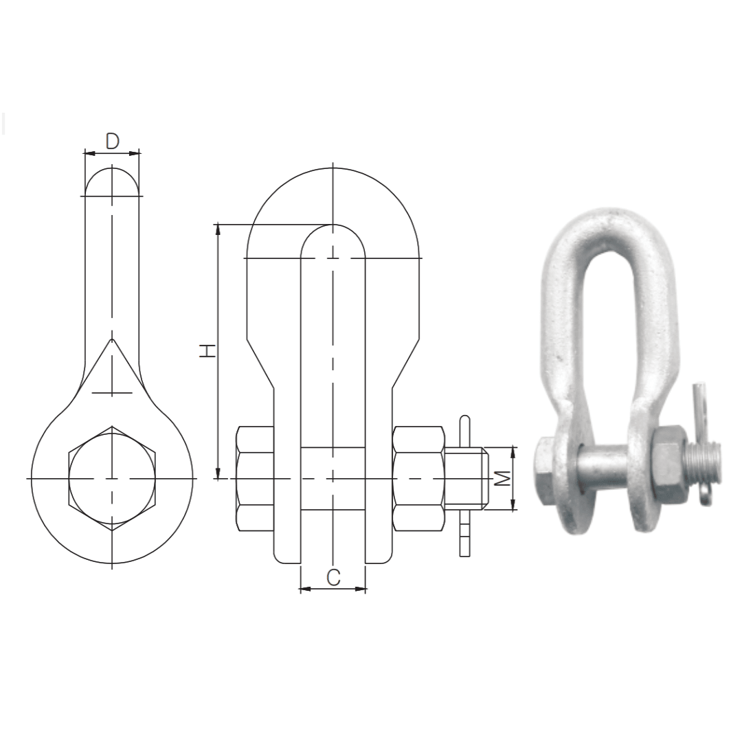 GRILLETES RECTO DE ANCLAJE MODELO UK-32130 320KN ARAGCU HE