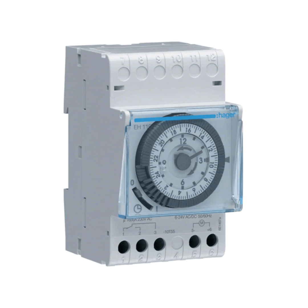 INTERRUPTOR HORARIO ANALOGICO 3 MOD. 16 A. 230VAC. 1CONM. SIN RESERVA HAGER1