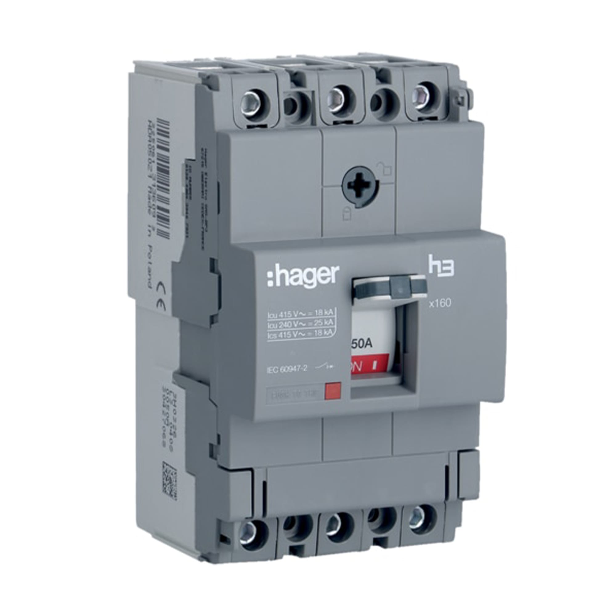 ITM CAJA MOLDEADA FIJO H3 X160 3P 50A TF/MF. 25KA/240V HAGER1