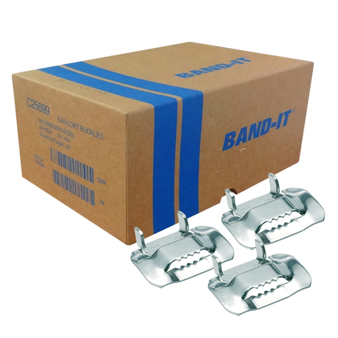 HEBILLA EAR-LOKT DE ACERO INOXIDABLE 316SS 3/4'' CAJA X 100 UND B-C456 BAND-IT2