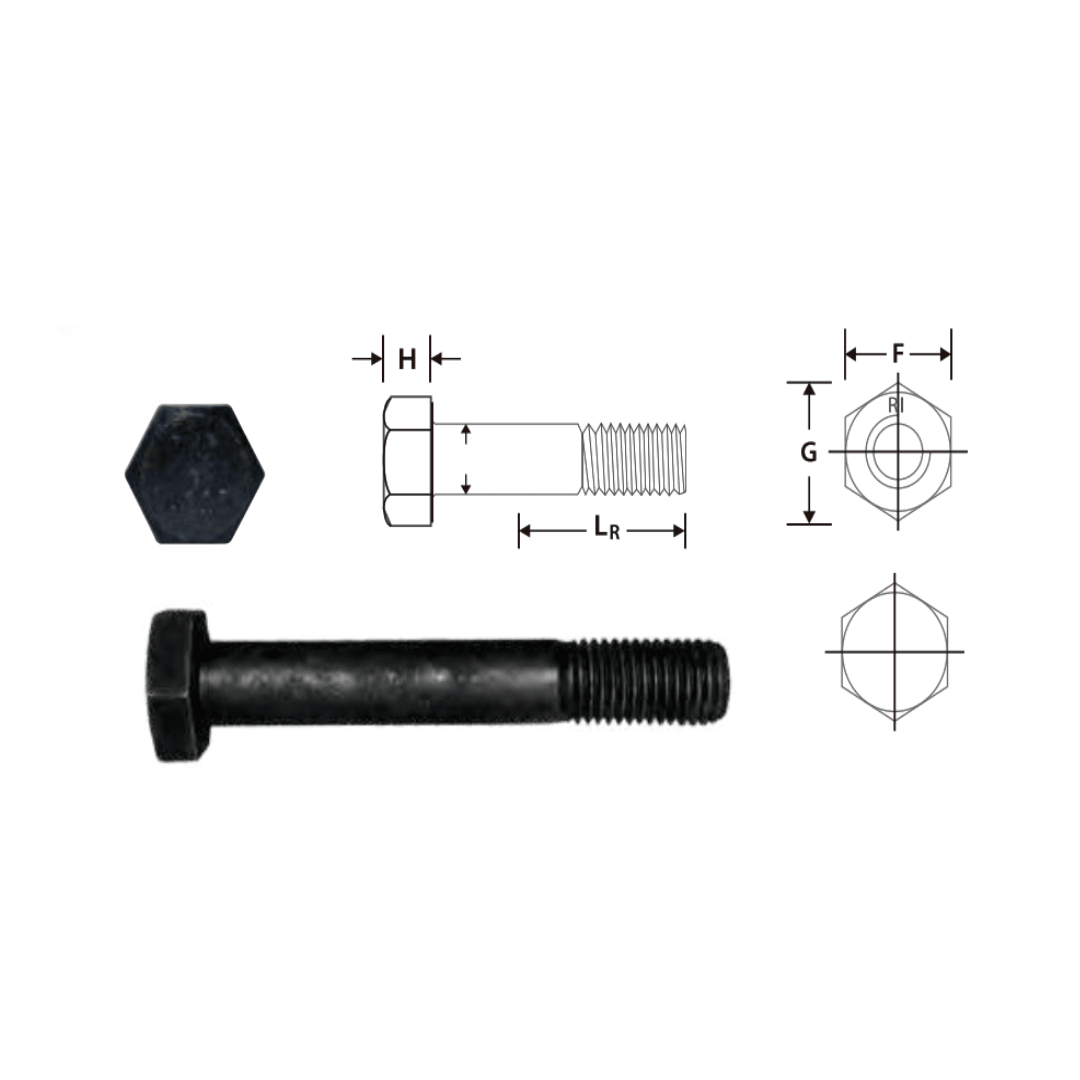 PERNOS HEXAGONALES BRUÑIDO NEGRO 1-3/8'' UNC A325 ARAGCU OUTLET1