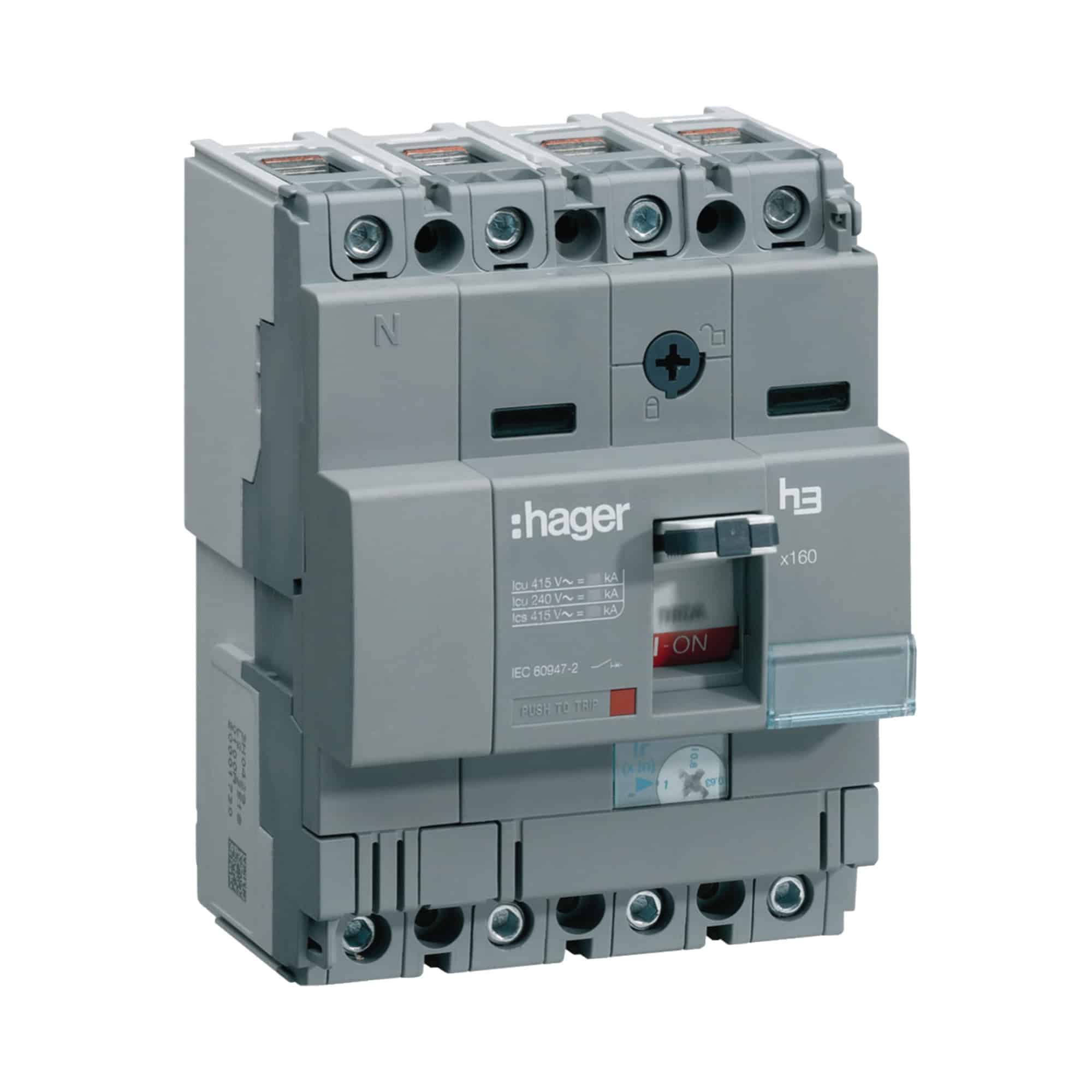 ITM CAJA MOLDEADA REG. H3 X160 4P (100.80-160A) TA/MF 85KA/240V HNA161U HAGER1