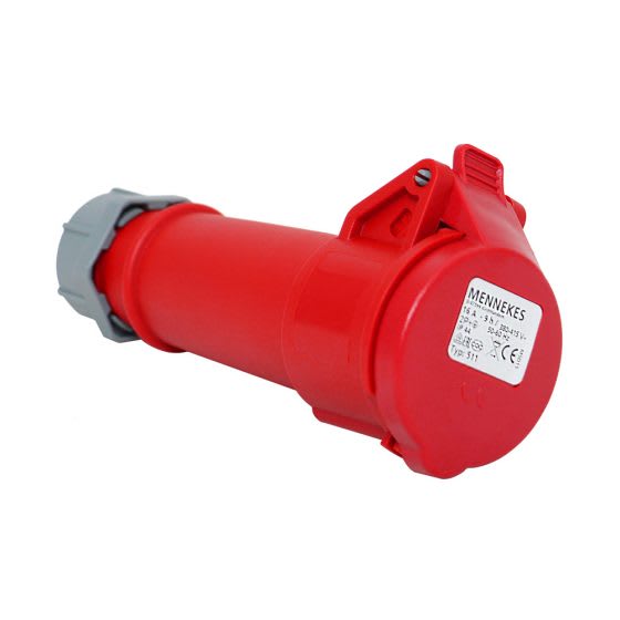 TOMA AEREO 16AMP 2P+T 415V ROJO 9H IP44 MENNEKES2
