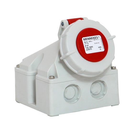 TOMA VISIBLE 16AMP 2P+T 415V ROJO 9H IP67 MENNEKES1
