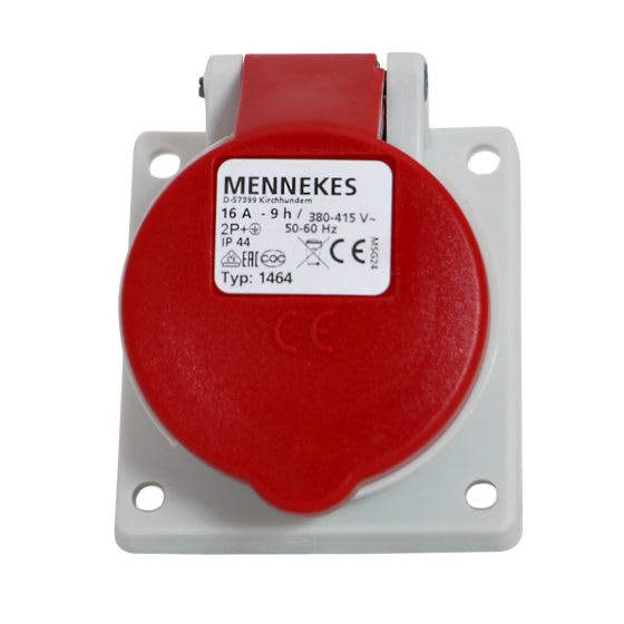 TOMA EMPOTRABLE 16AMP 2P+T 415V ROJO 9H IP44 (INCLINADO) MENNEKES3