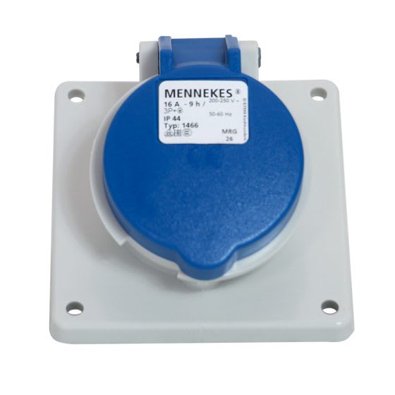 TOMA EMPOTRABLE 16AMP 3P+T 250V AZUL 9H IP44 MENNEKES3