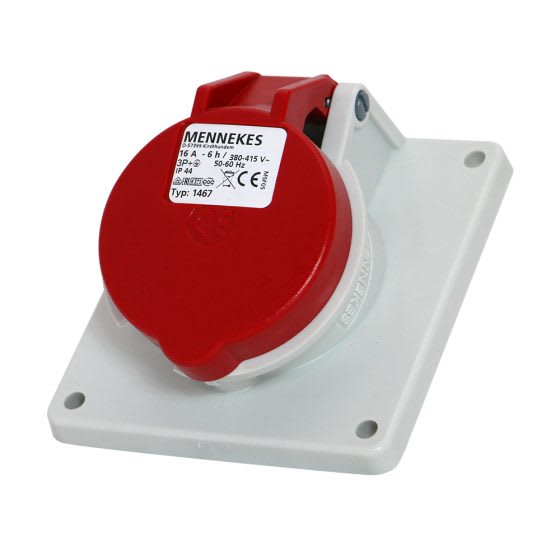 TOMA EMPOTRABLE 16AMP 3P+T 415V ROJO 6H IP44 (INCLINADO) MENNEKES2