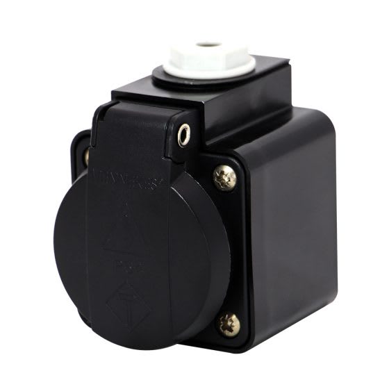 TOMA VISIBLE SCHUKO NEGRO 16AMP 2P+T 250V IP44 MENNEKES