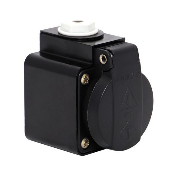 TOMA VISIBLE SCHUKO NEGRO 16AMP 2P+T 250V IP44 MENNEKES4