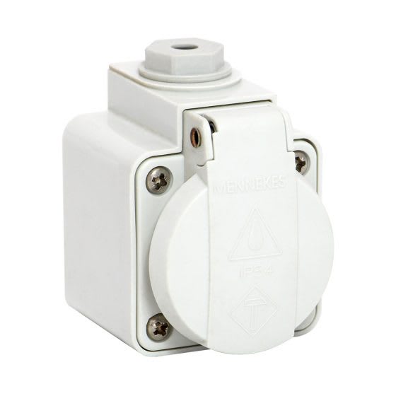 TOMA VISIBLE SCHUKO GRIS 16AMP 2P+T 250V IP44 MENNEKES2