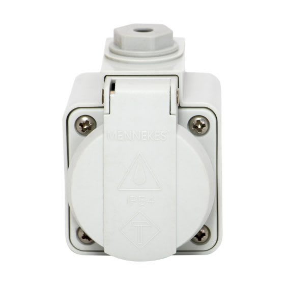 TOMA VISIBLE SCHUKO GRIS 16AMP 2P+T 250V IP44 MENNEKES3