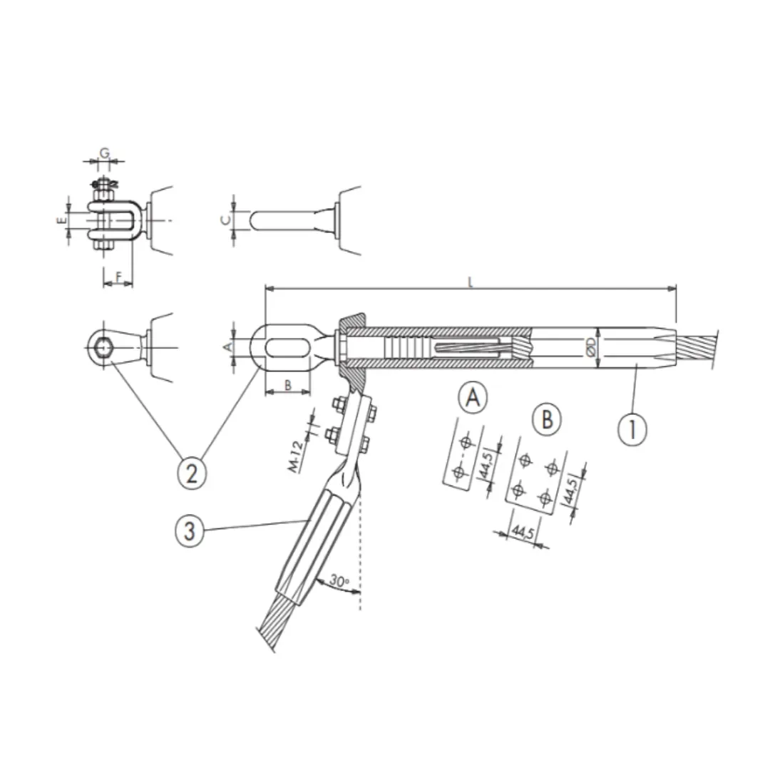 GRAPAS A COMPRENSION HORQUILLA Ø:29.90-7.47MM TIPO CH-528 SERIE L ARAGCU AT2