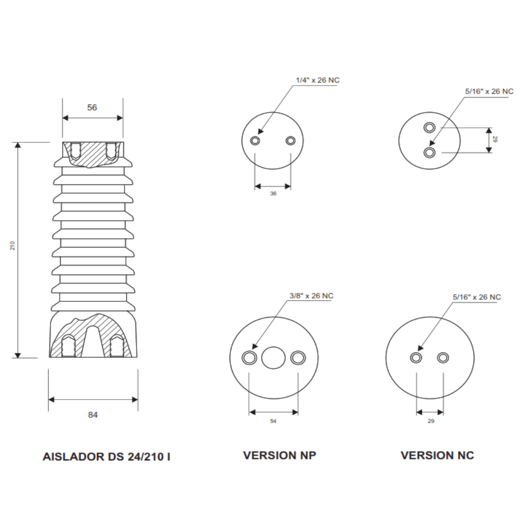 AISLADORES DE RESINA EPOXICA USO INTERIOR HT-DS-003-A MELBAT2