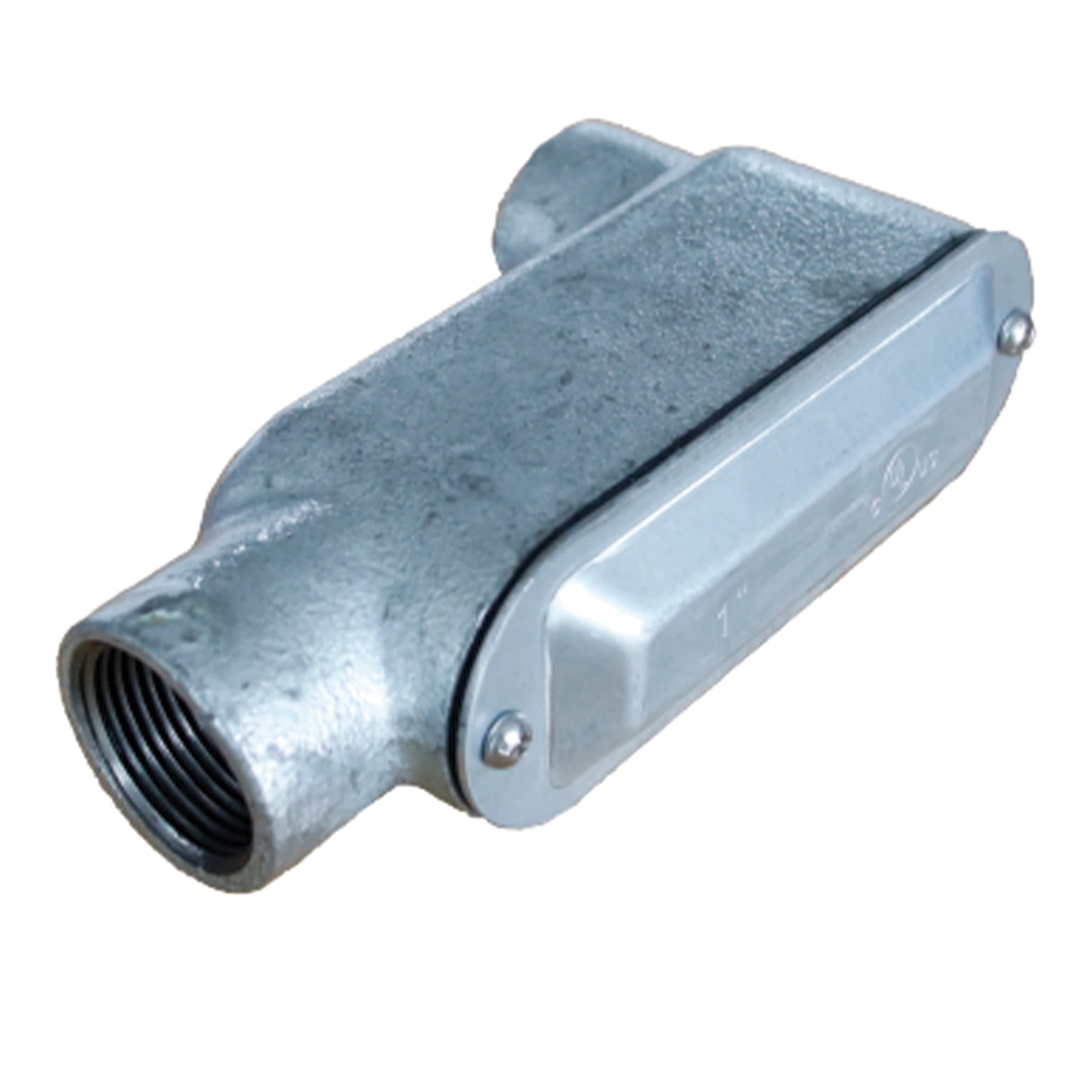 CAJA CONDULET TIPO LB 1'' FORM 5 HIERRO MALEABLE GALVANIZADO EN CALIENTE C/TAPA C/EMP CON UL E254321 JJ
