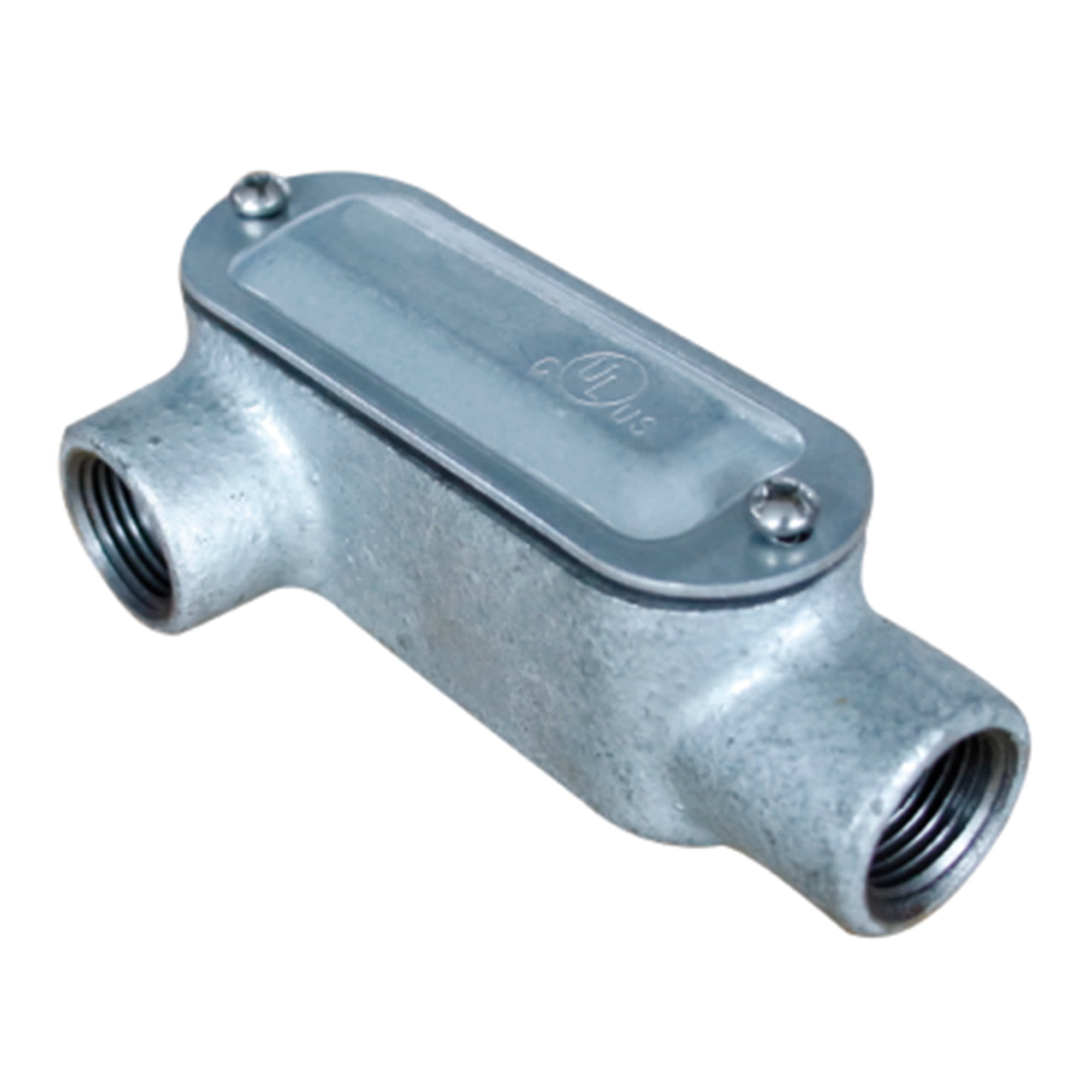 CAJA CONDULET TIPO LR 1-1/2'' FORM 5 HIERRO MALEABLE GALVANIZADO EN CALIENTE C/TAPA C/EMP CON UL E254 JJ1