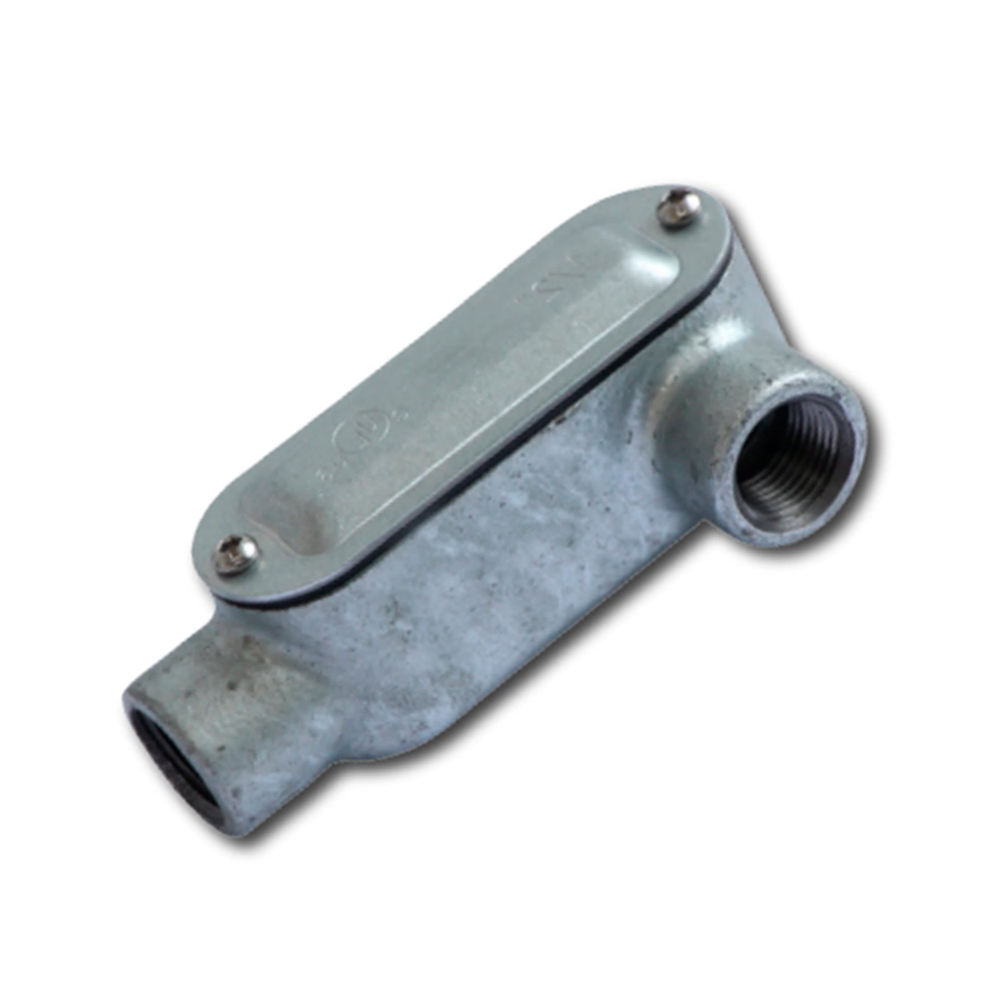 CAJA CONDULET TIPO LR 1/2'' FORM 5 HIERRO MALEABLE GALV EN CALIENTE C/TAPA C/EMP CON UL E254321 JJ