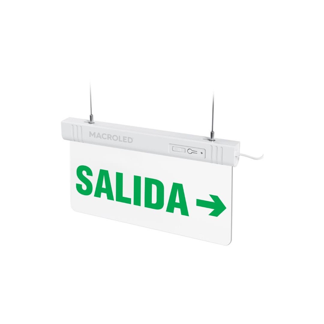 LUMINARIA DE EMERGENCIA SEÑAL LED CSL-SALIDA DERECHA 1W CSL-SAL-DER-A MACROLED2