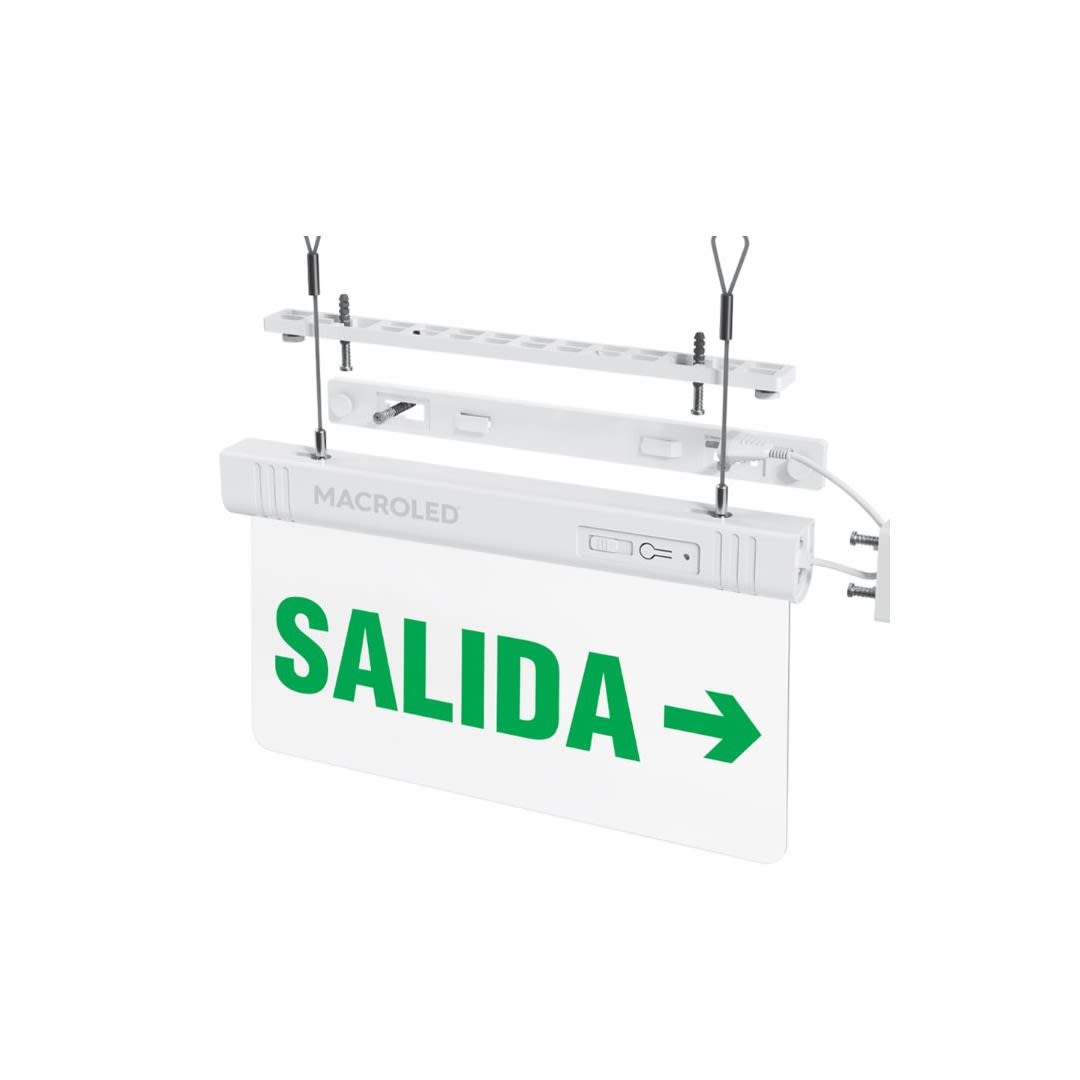 LUMINARIA DE EMERGENCIA SEÑAL LED CSL-SALIDA DERECHA 1W CSL-SAL-DER-A MACROLED1