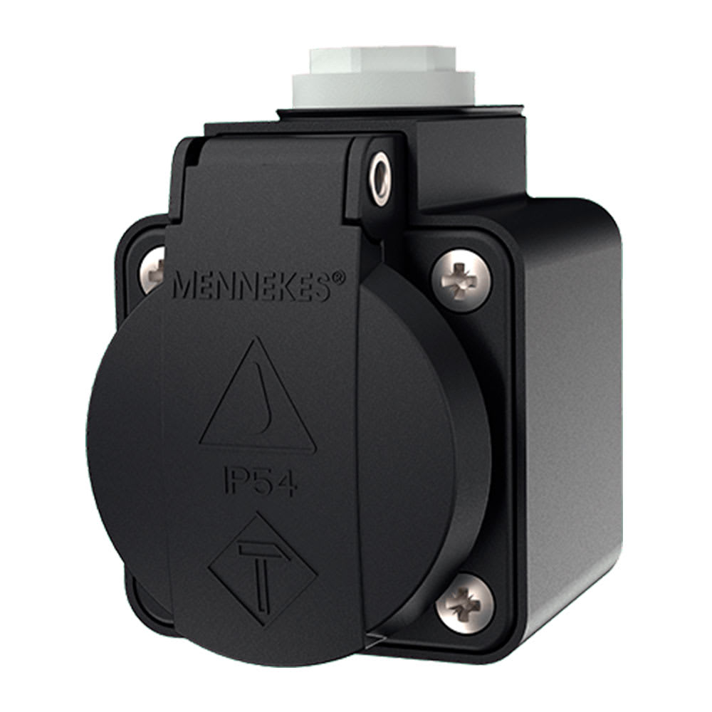 TOMA VISIBLE SCHUKO NEGRO 16AMP 2P+T 250V IP44 MENNEKES2