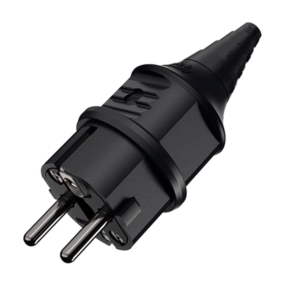 ENCHUFE SCHUKO COLOR NEGRO 16AMP 2P+T 250V IP44 MENNEKES
