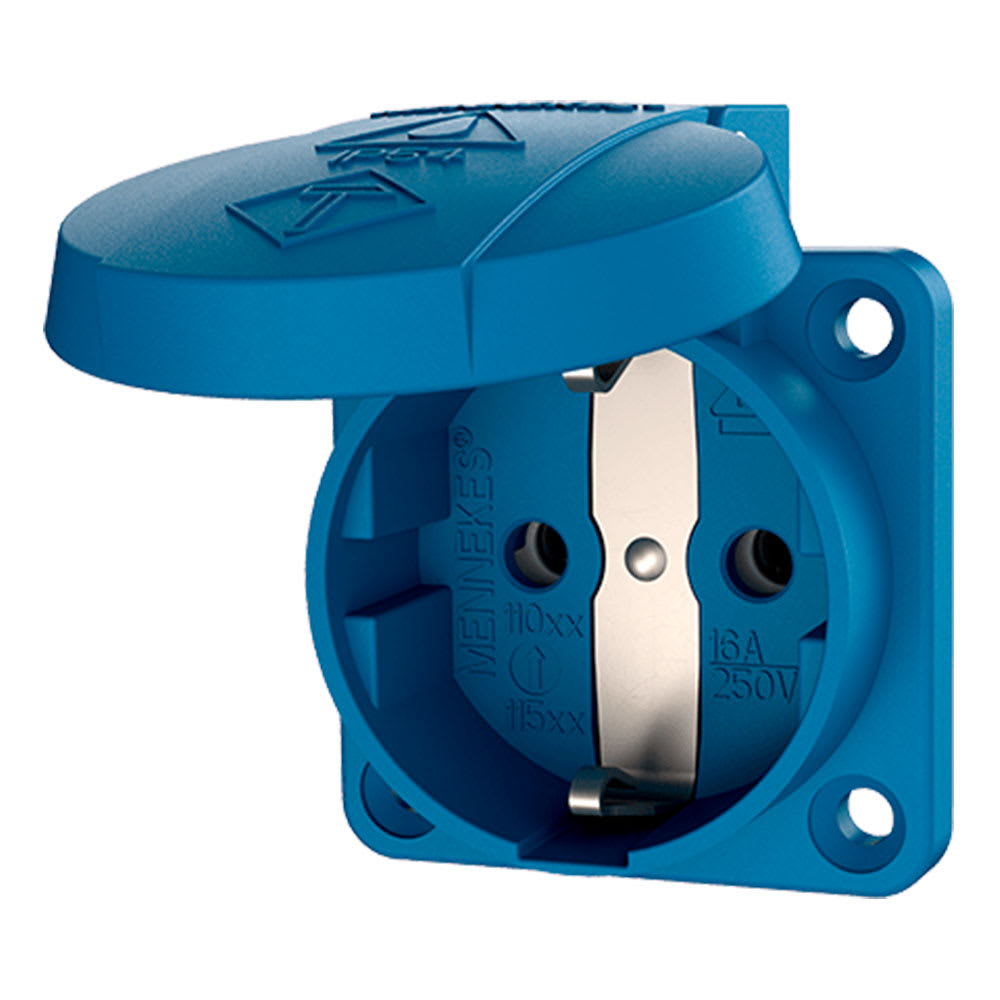 TOMA EMPOTRABLE SCHUKO AZUL 16AMP 2P+T 250V IP54 MENNEKES