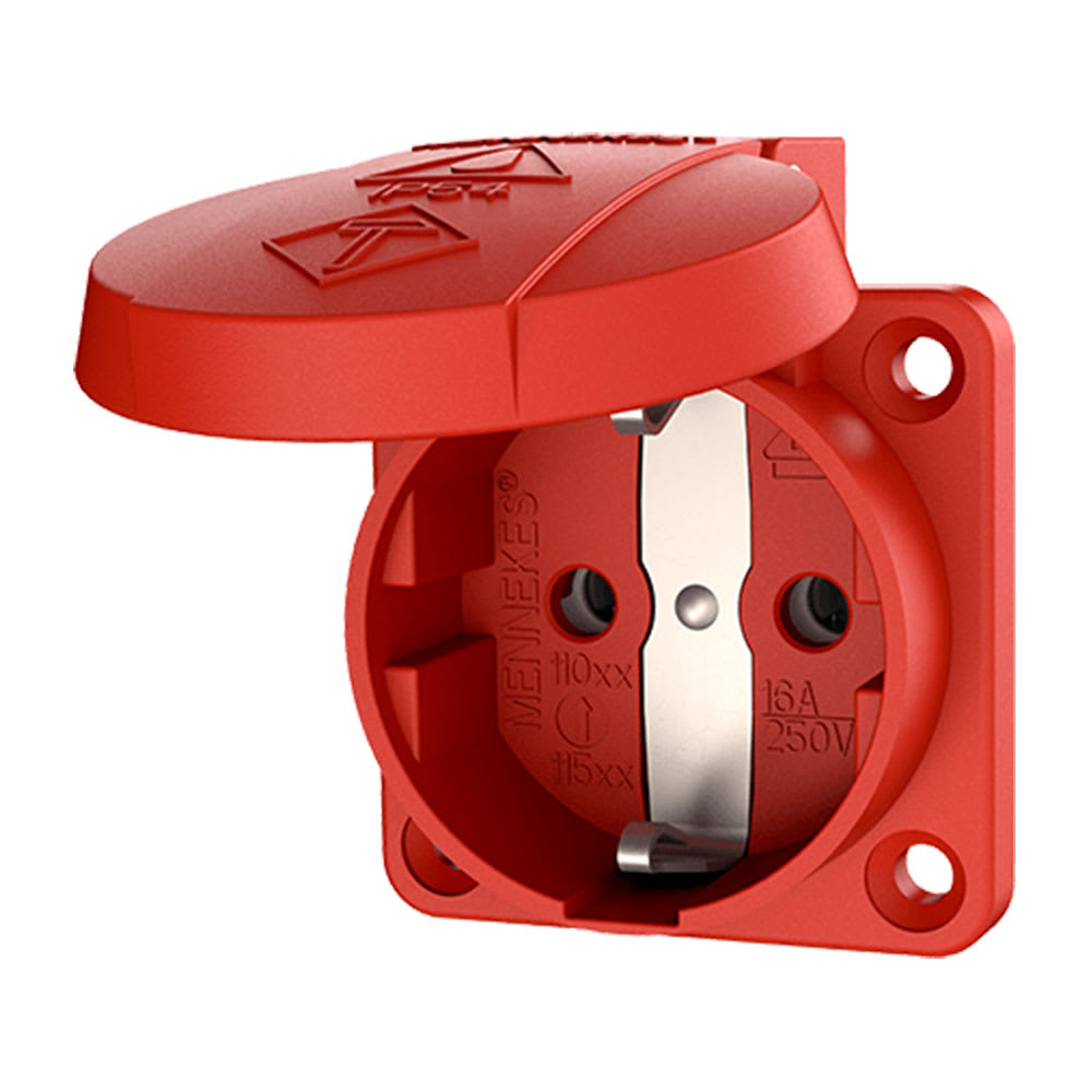 TOMA EMPOTRABLE SCHUKO 16A 2P+T 250V ROJO IP54 MENNEKES1