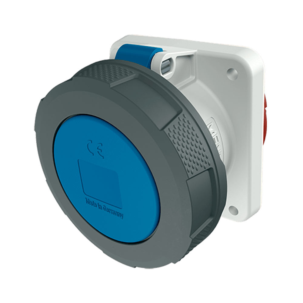 TOMA EMPOTRABLE 63AMP 2P+T 250V AZUL 6H IP67 MENNEKES