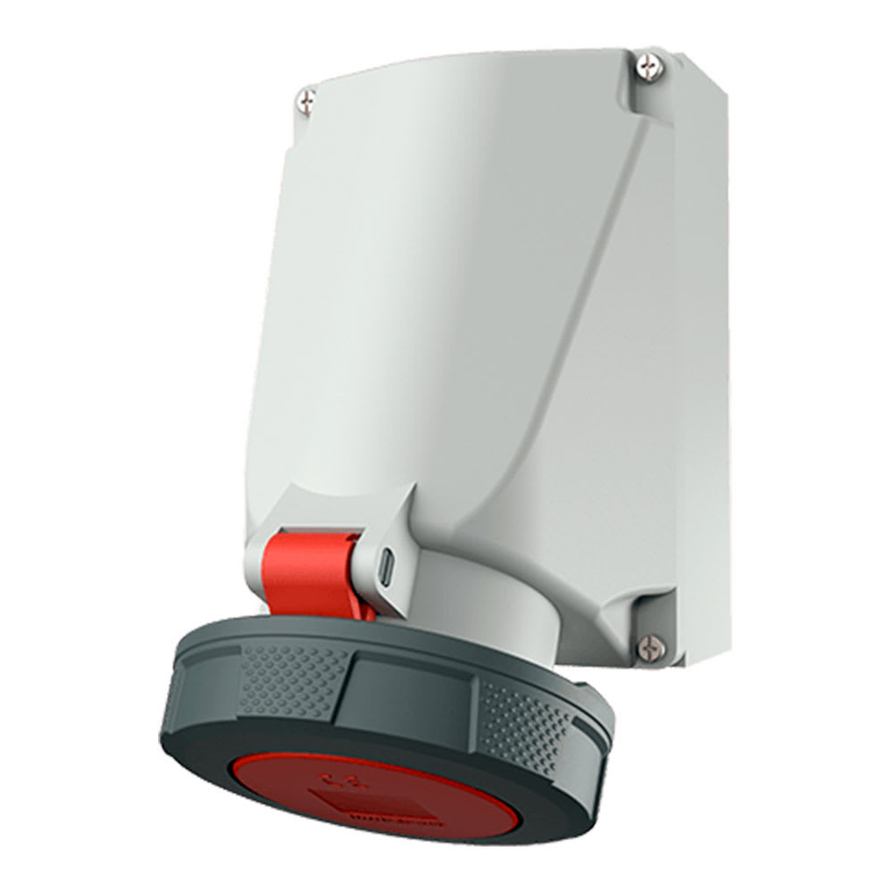 TOMA VISIBLE 63AMP 3P+T 415V ROJO 6H IP67 MENNEKES1
