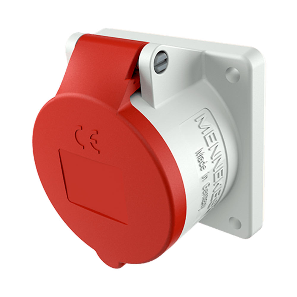 TOMA EMPOTRABLE RECTO 32AMP 3P+T 415V ROJO 6H IP44 MENNEKES
