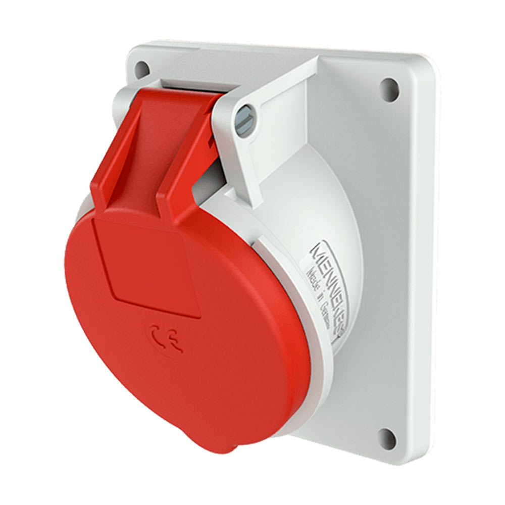 TOMA EMPOTRABLE 16AMP 3P+N+T 415V ROJO 6H IP44 MENNEKES1