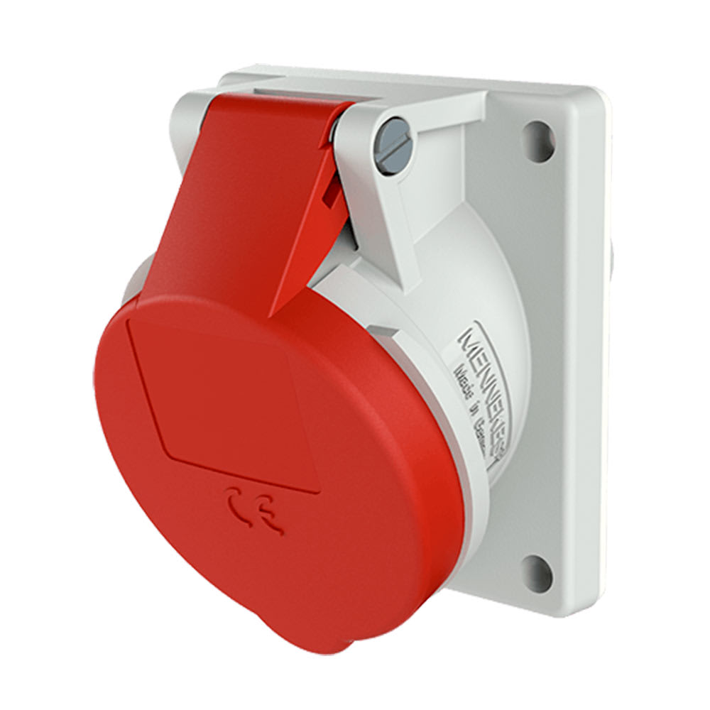 TOMA EMPOTRABLE 32AMP 3P+T 415V ROJO 6H IP44 MENNEKES