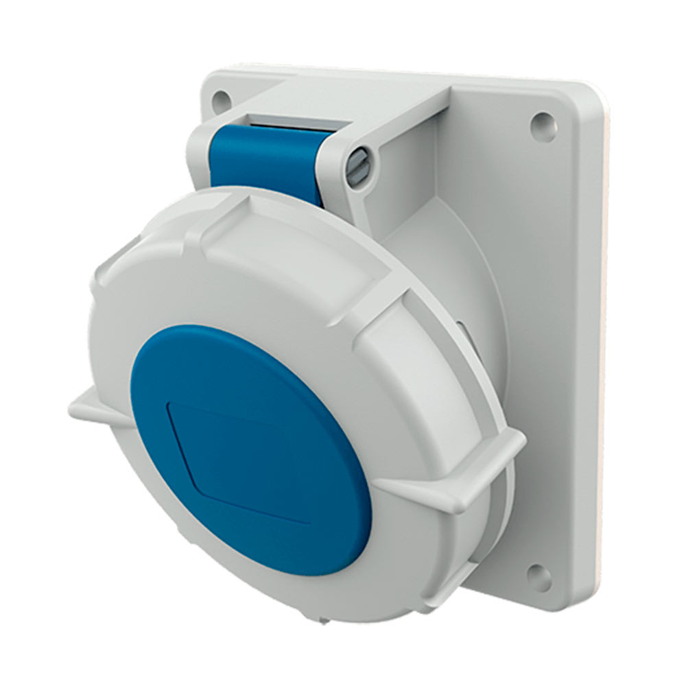 TOMA EMPOTRABLE 32AMP 2P+T 250V AZUL 6H IP67 MENNEKES