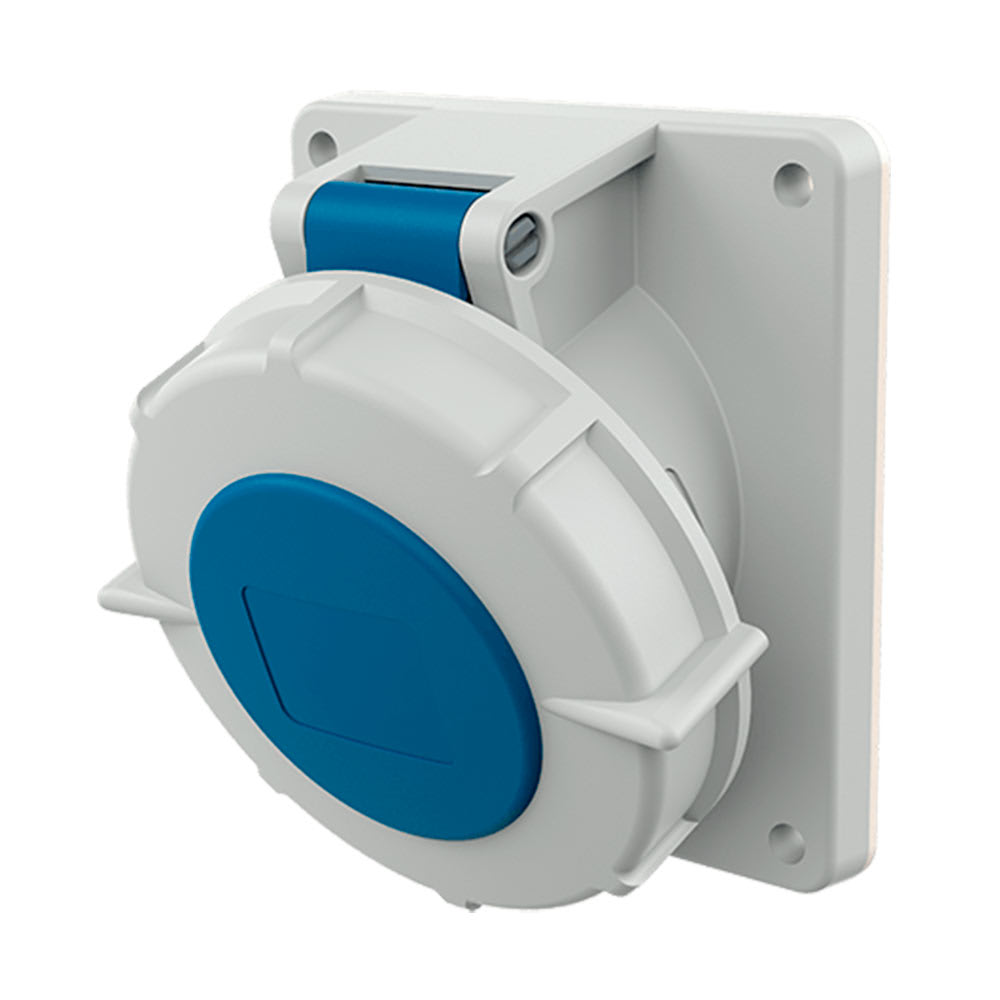 TOMA EMPOTRABLE 32AMP 3P+T 250V AZUL 9H IP67 MENNEKES