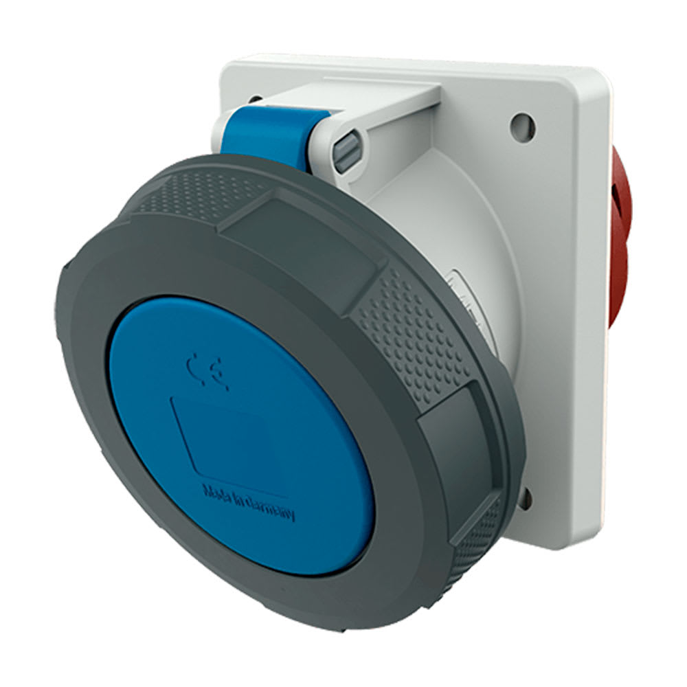 TOMA EMPOTRABLE 63AMP 3P+T 250V AZUL 9H IP67 MENNEKES1