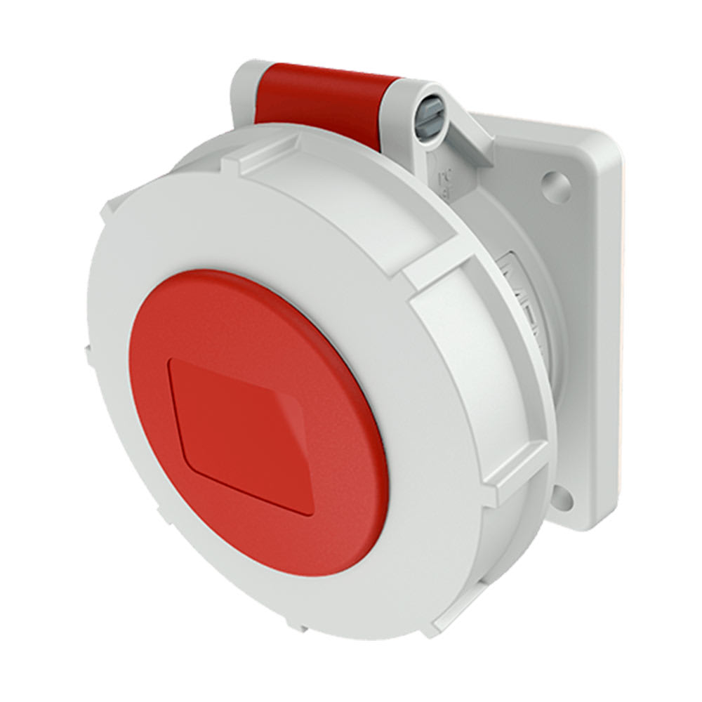 TOMA EMPOTRABLE 32AMP 3P+T 440V ROJO 3H IP67 MENNEKES3